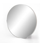 Bellvue Round Mirror, Shiny Steel, 47.25"