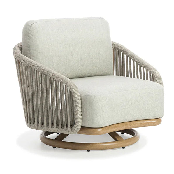 Lounge Delight Swivel Accent Chair, Oak/Oyster
