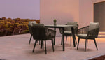 Diva Anthracite Square Dining Table, Dark Grey, 36" x 36" x 30"H