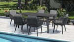 Diva Anthracite Rectangle Dining Table, Granite, 87"W x 37"D