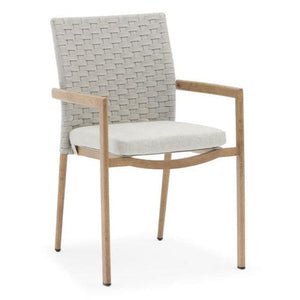 Lounge Oak Aluminum Dining Chair, Oyster