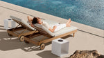 Lounge Oak Aluminum Chaise Lounge, Oyster