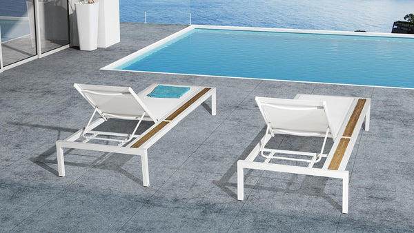 Oasis Chaise Lounge, White