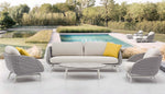 Scoop 3-Seater Sofa, Light Grey Aluminum, 80"W