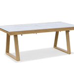 Together Extendable Dining Table - Oak Aluminum/Oyster, 79-118"L x 38"W