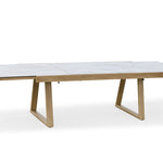 Together Extendable Dining Table - Oak Aluminum/Oyster, 79-118"L x 38"W