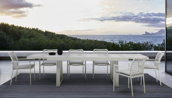 Together Extendable Dining Table - Light Grey, 79-118"L x 38"W