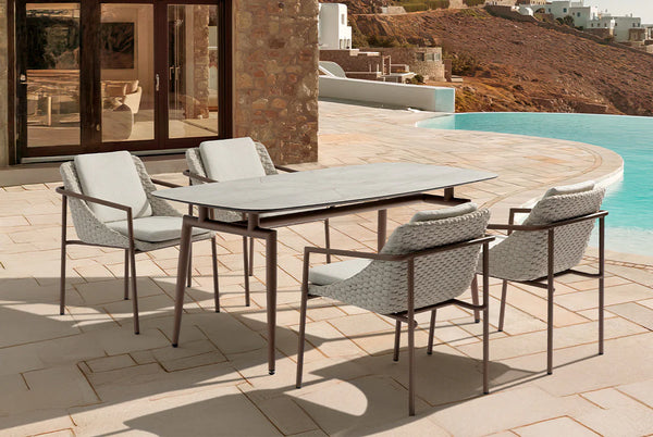 Enjoy Dining Table, 71" W x 35" D x 29.5" H, Bronze Aluminum