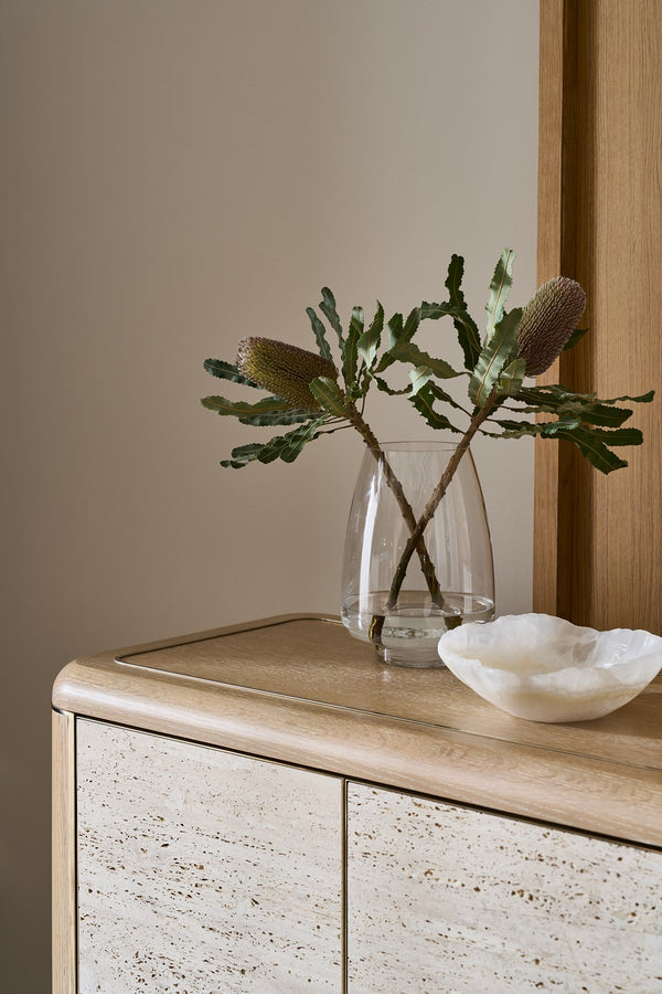 Mojave Travertine Buffet, 73.75"W x 20.25"D x 32"H