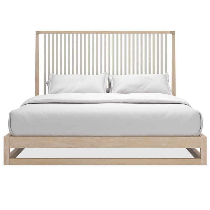 Pinstripe Slatted Light Bed, King
