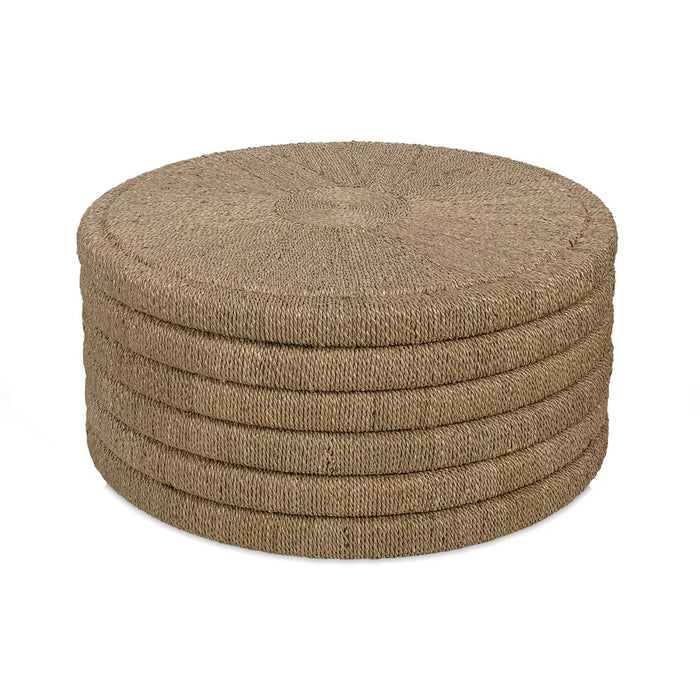 Seagrass Round Ribbed Coffee Table - Natural, 32"Dia