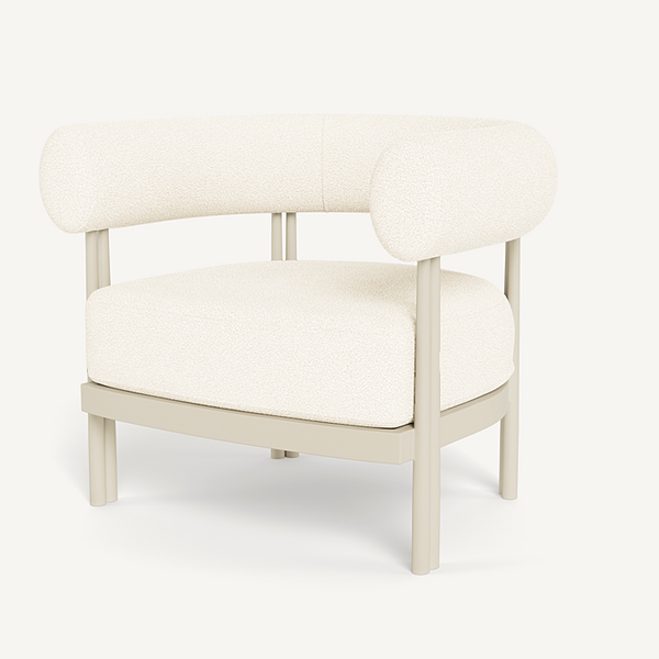 Cove Luxe Lounge Chair, Aluminum Bone/Riviera Ivory