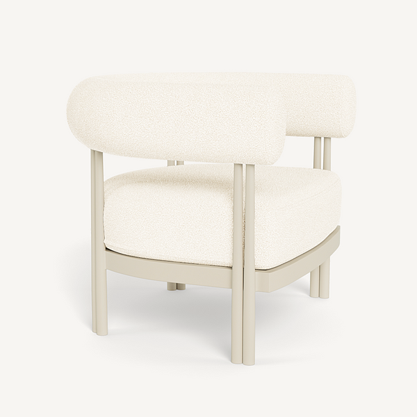 Cove Luxe Lounge Chair, Aluminum Bone/Riviera Ivory