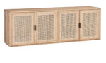 Avida Sideboard Large Rustic Oak / Black, 71.75"W x 18.5"D x 32.5"H