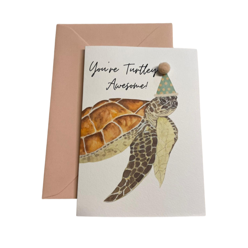 'Turtley Awesome' Greeting Card, Pink