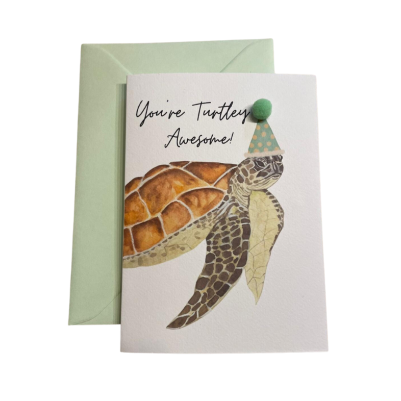 'Turtley Awesome' Greeting Card, Green