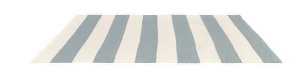 Catamaran Stripe Handwoven Indoor/Outdoor Rug, Light Blue/Ivory