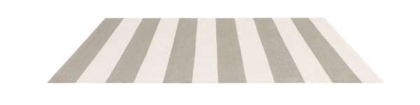 Catamaran Stripe Handwoven Indoor/Outdoor Rug, Platinum/Ivory