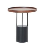 Cloch Low Side Table, Walnut, Black, 17.7" Dia × 19.3" H
