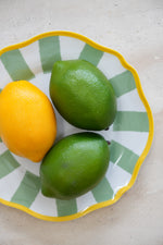 Sage Striped Salad Dessert Plates, S/4