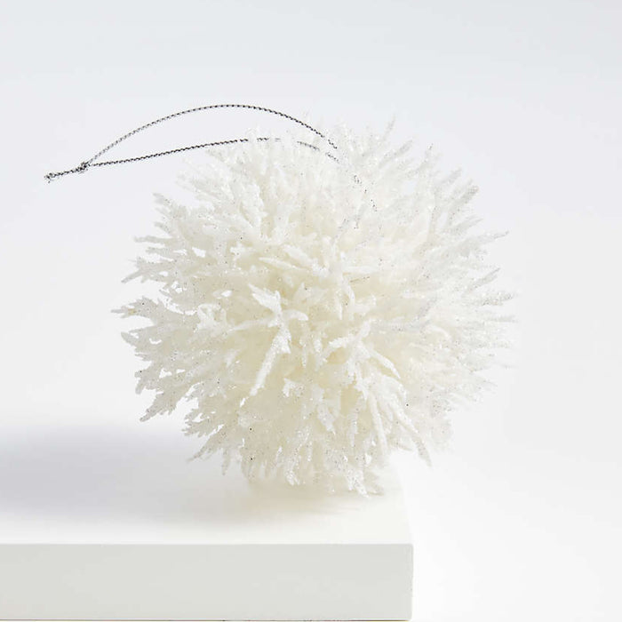 White Coral Cluster Christmas Tree Ornament, White, Sold Individually
