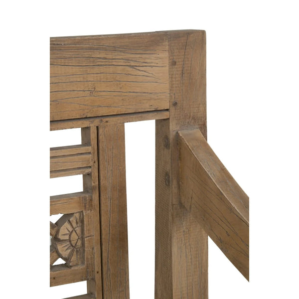 Promenade Mindi Wood Carved Wood Bench, 43.25"W