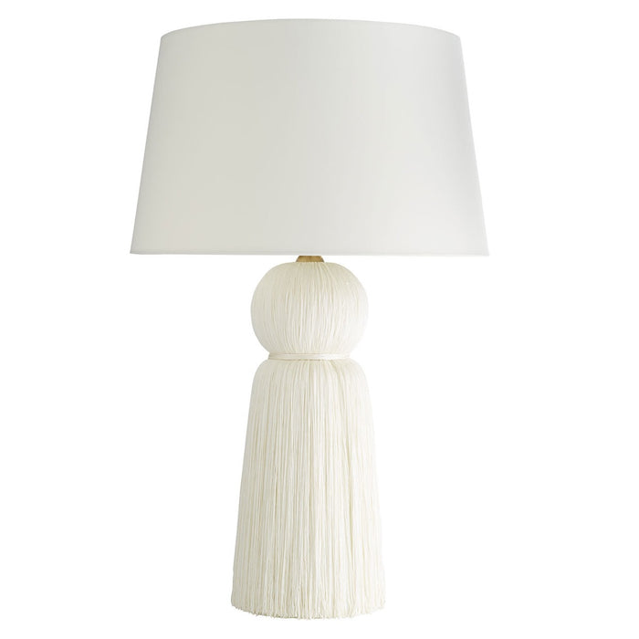 Tassel Lamp, Ivory Silk Blend Yarn