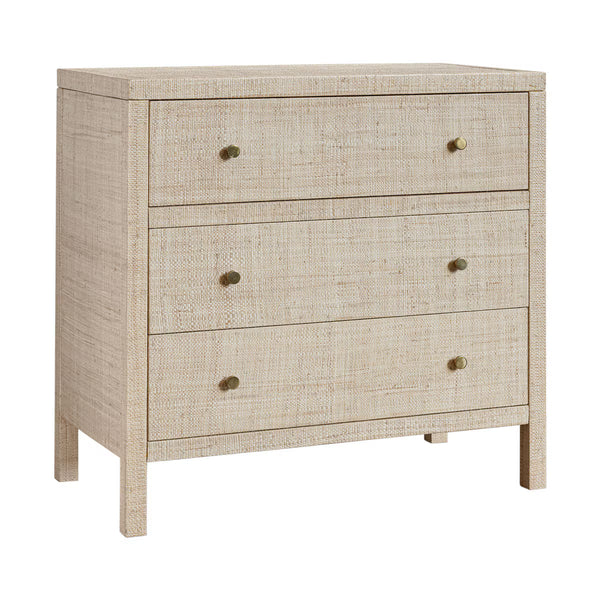 Paloma 3 Drawer Raffia Wrapped Dresser - Natural, 34"W