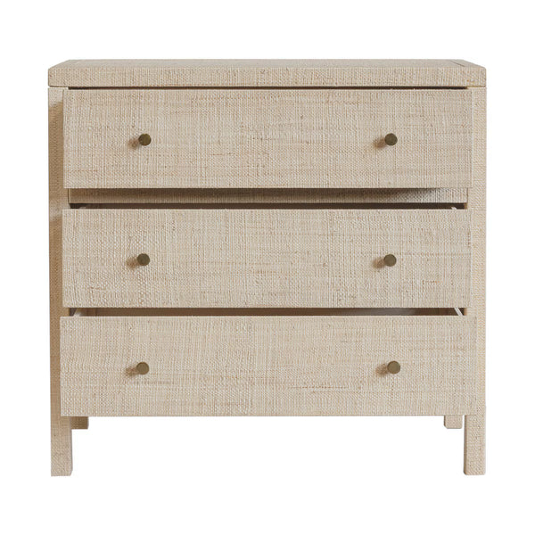Paloma 3 Drawer Raffia Wrapped Dresser - Natural, 34"W
