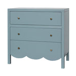 Maribelle Scallop 3 Drawer Dresser - Slate Blue, 34"W