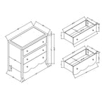 Maribelle Scallop 3 Drawer Dresser - Slate Blue, 34"W