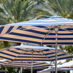 Ocean Master M1, Classic Centre Post, 8.5ft Hexagon, Med Blue/Canvas Stripe, Polished Titanium