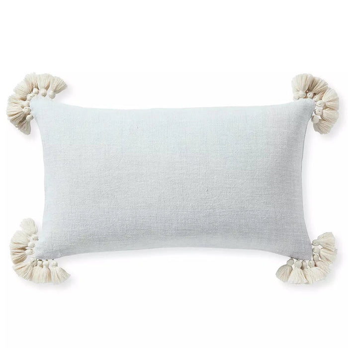 Cayucos Lumbar Pillow - Sky/Ivory, 12" x 21"