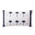 Veracruz Sunbrella Lumbar Pillow - White/ Navy, 12" x 21"