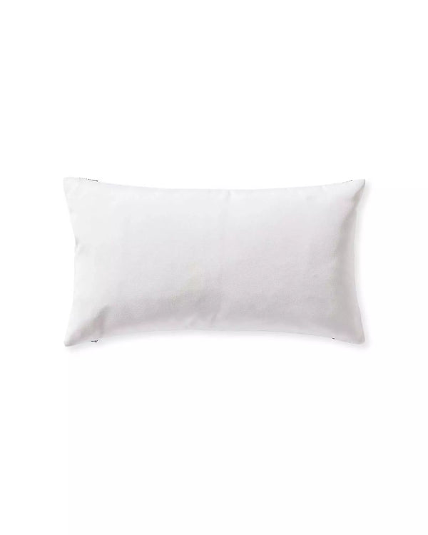 Veracruz Sunbrella Lumbar Pillow - White/ Navy, 12" x 21"