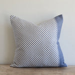 Checkered Pillow, Navy, 22" x 22"
