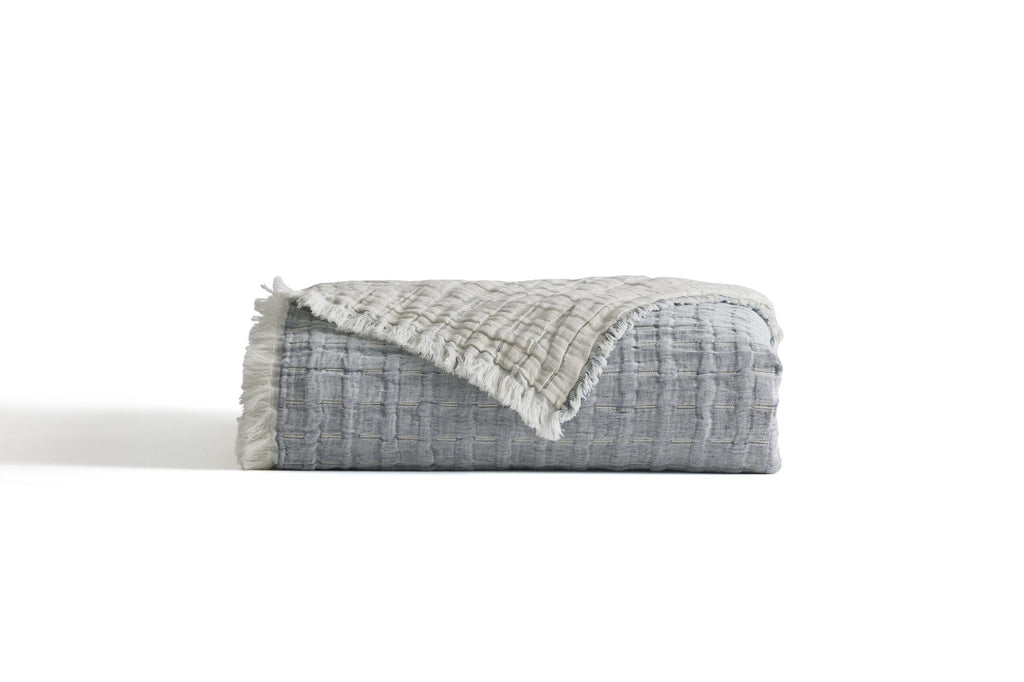 Devon Trow Devon Oversized Throw & Sham Collection, Cobalt/Linen Reversible – Anna ...