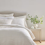 Devon Oversized Throw & Sham Collection, Ivory/Linen Reversible