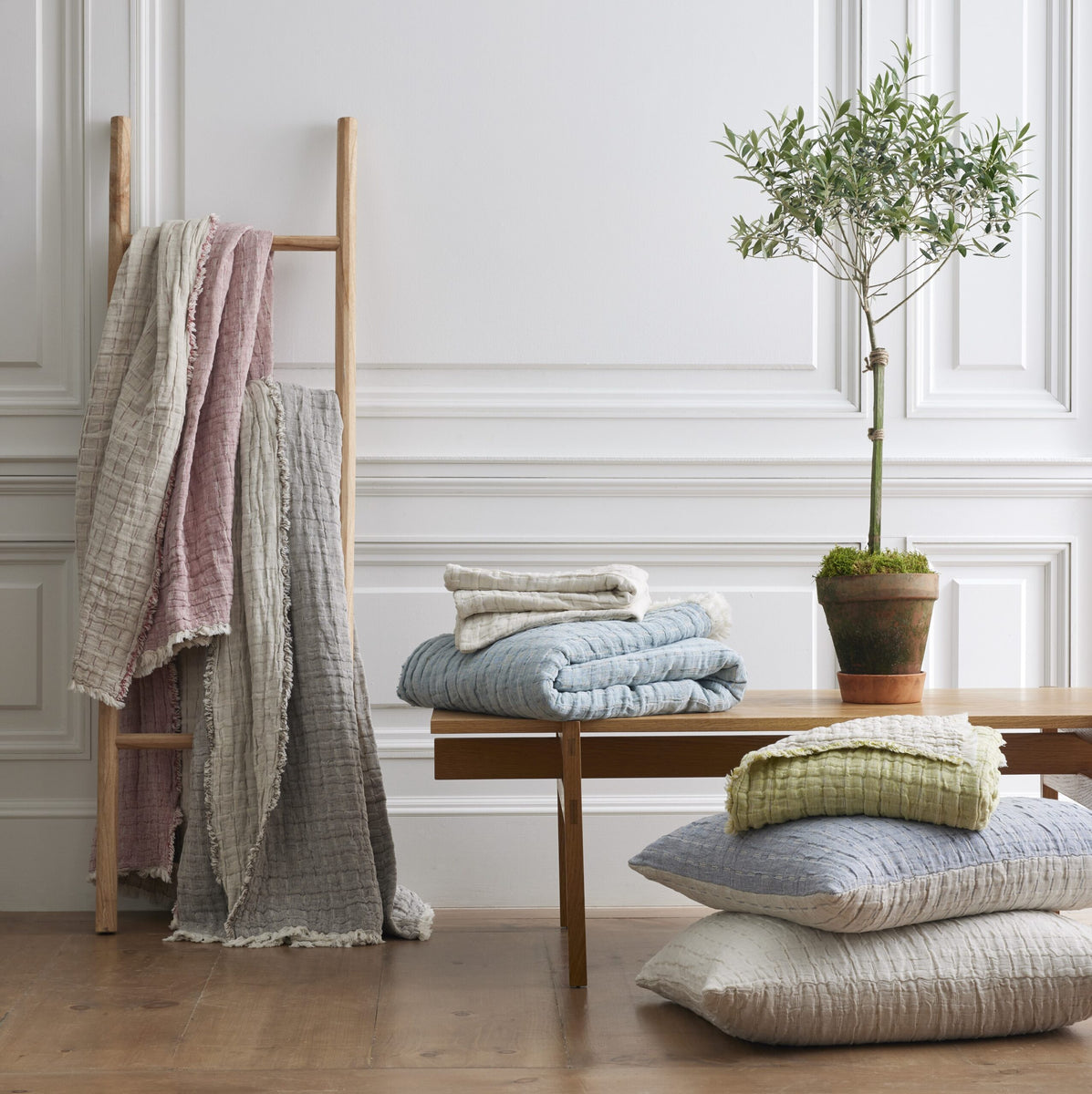 Devon Trow Devon Oversized Throw & Sham Collection, Cobalt/Linen Reversible – Anna ...