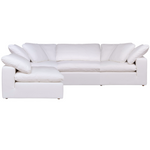 Clay Sectional, 133.5"W x 89"D, (can be LAF or RAF), Livesmart Fabric White