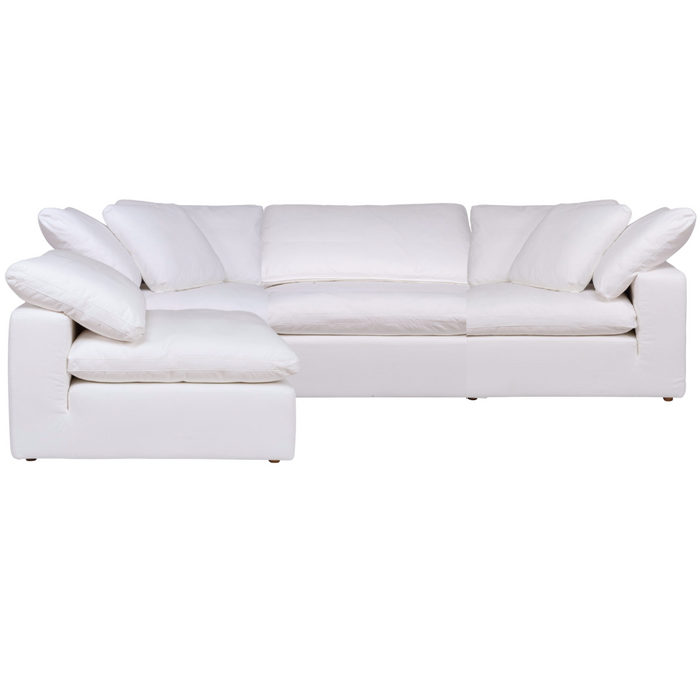 Clay Sectional, 133.5"W x 89"D, (can be LAF or RAF), Livesmart Fabric White
