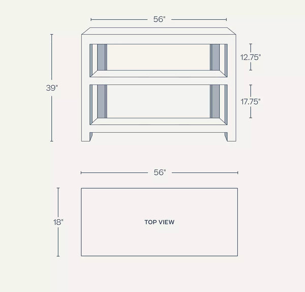 Driftway Low Shelf - Chalk, 56"W x 18"D