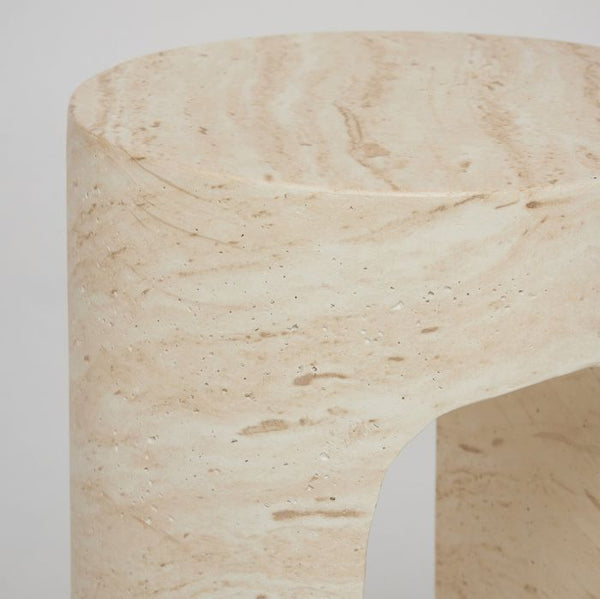 Wesley Drink Table, Cavern Marble, 10"Dia x 20"H