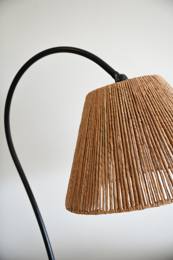Dume Large Arched Floor Lamp, Aged Iron