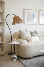 Dume Large Arched Floor Lamp, Aged Iron