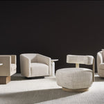 Ode Swivel Chair, Topper Oatmeal Performance Fabric