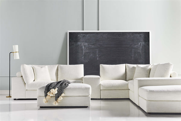 Lucca Ottoman/Bumper, Kipri Snow Performance Fabric, 43.5"W x 29.5"D