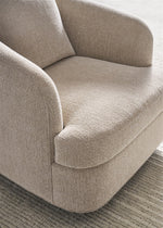 Ode Swivel Chair, Topper Oatmeal Performance Fabric