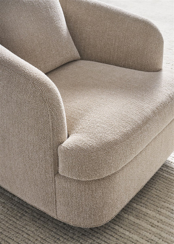 Ode Swivel Chair, Topper Oatmeal Performance Fabric