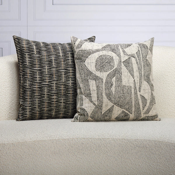 Intertwine Pillow - Ebony, 22" x 22"